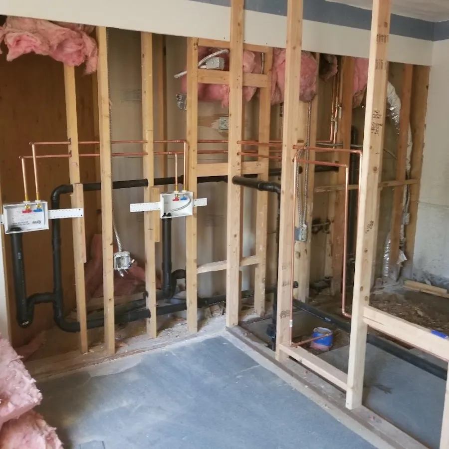 Copper pipe rough-in and plumbing installation in Barnegat